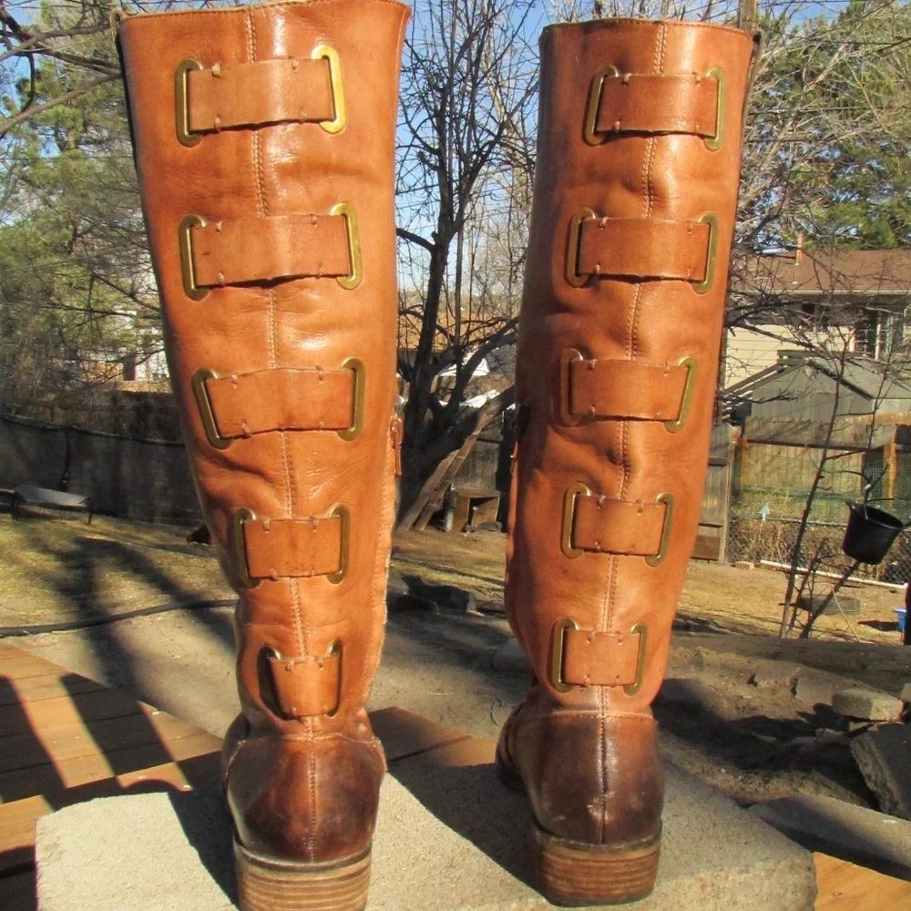 Arturo Chiang brown leather Tall Boots